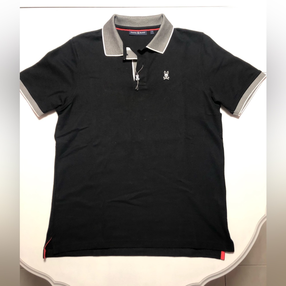 New!  Psycho Bunny black polo shirt